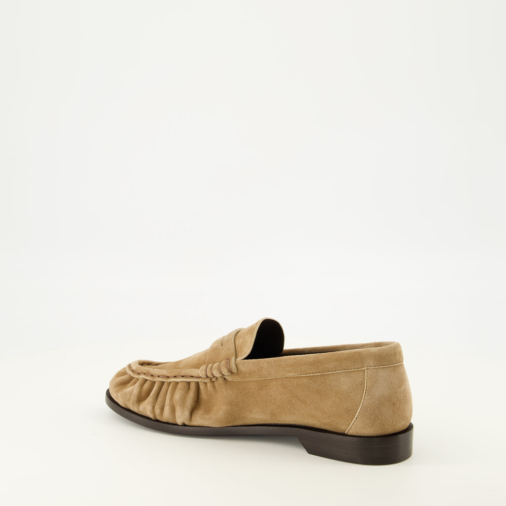 Mocassins Mocassins Loafer em Suede Bege Saint Laurent Beige Femme