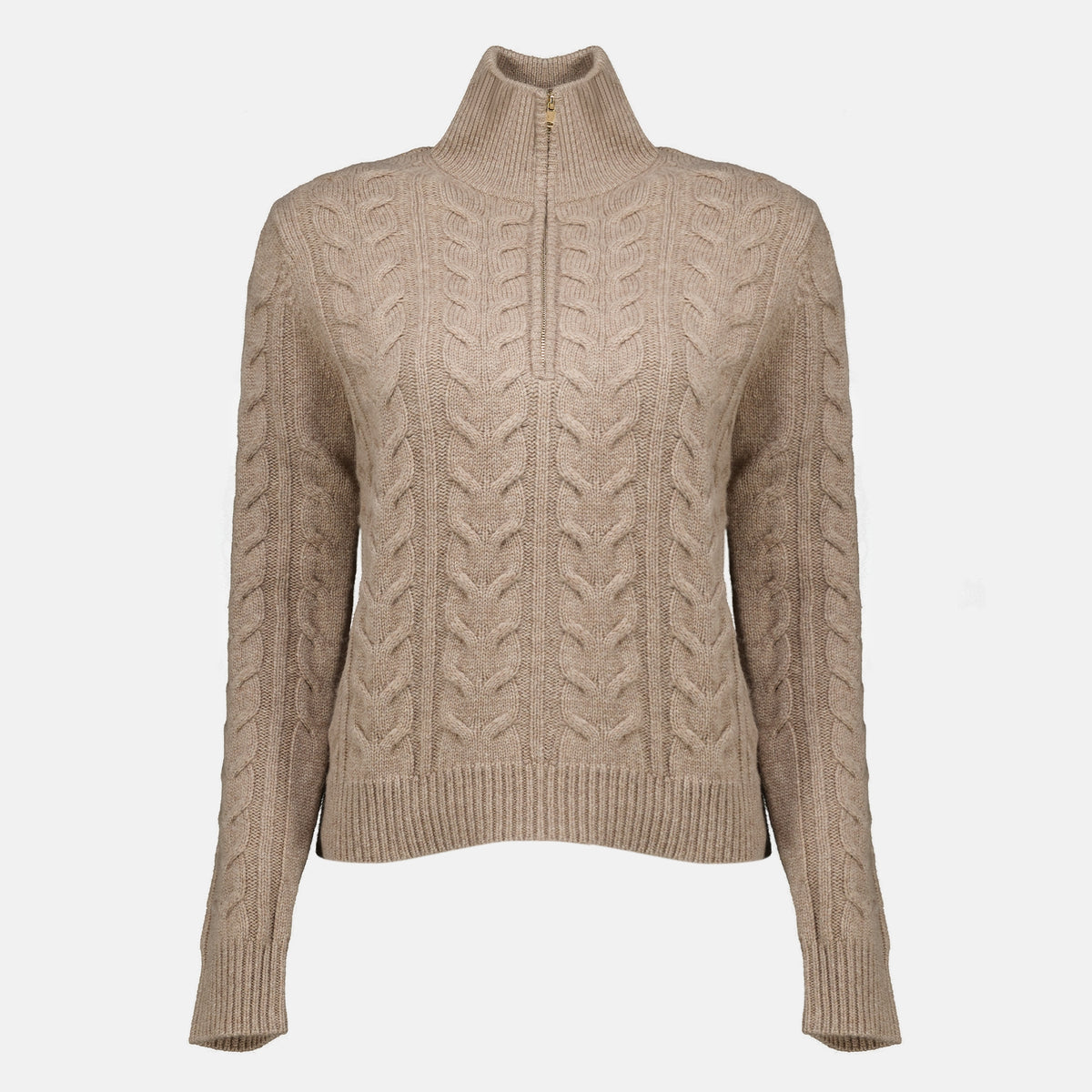Maille Reißverschluss-Kaschmirpullover Max Mara Beige Femme
