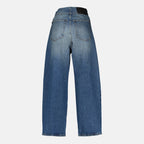 Immagine dei jeans dritti in denim blu del marchio Mm6 per donna - Stagione Primavera-Estate 2026 - Vista Posteriore
