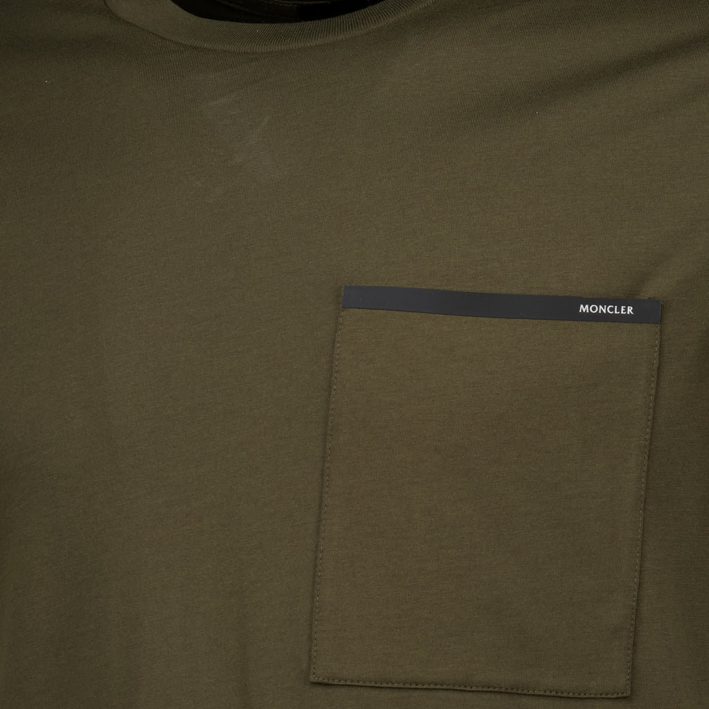 T-shirts Camiseta Kaki con Bolsillo en el Pecho Moncler Kaki Homme