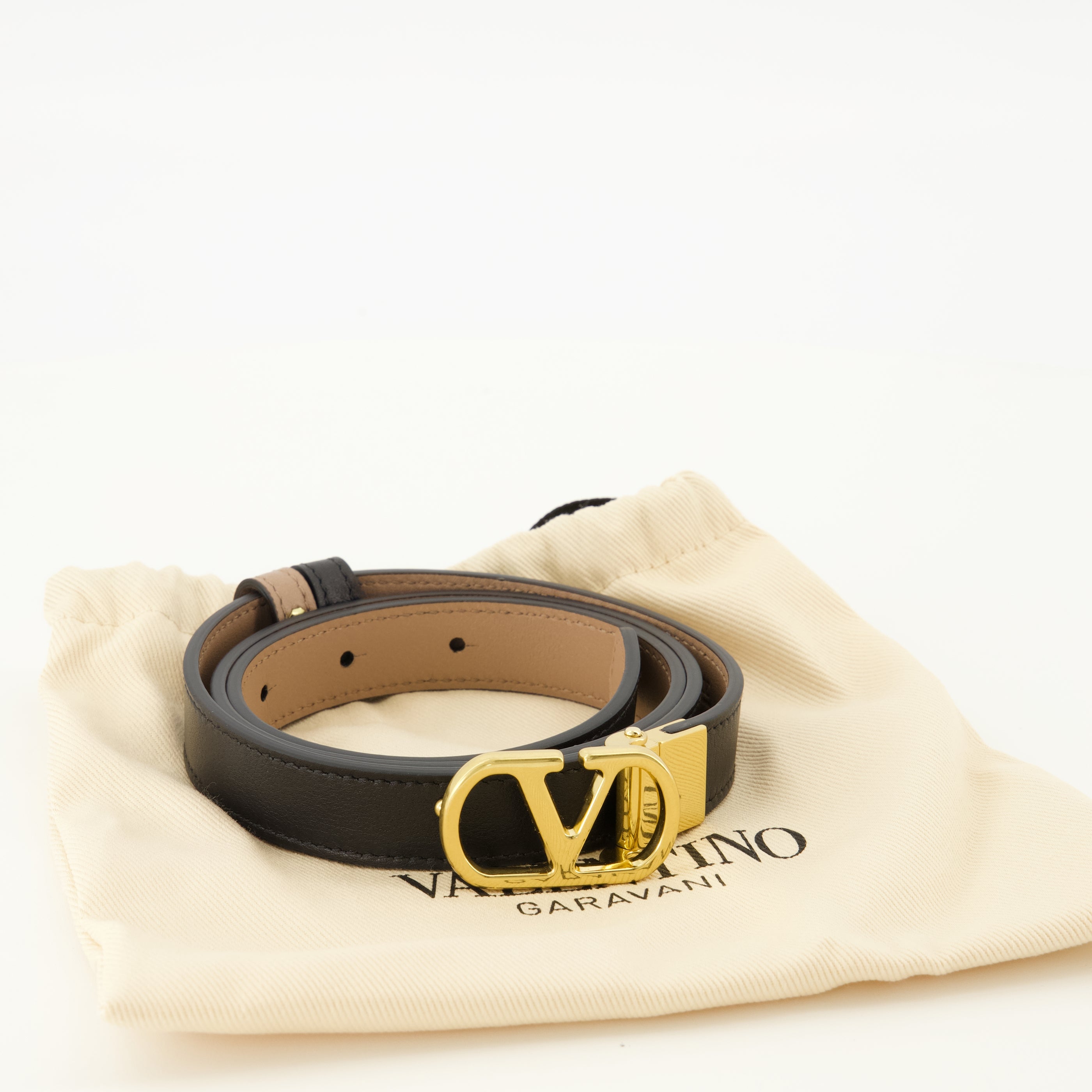Ceintures Cintura Reversibile VLogo Beige e Nera 20 mm Valentino Garavani Beige Femme