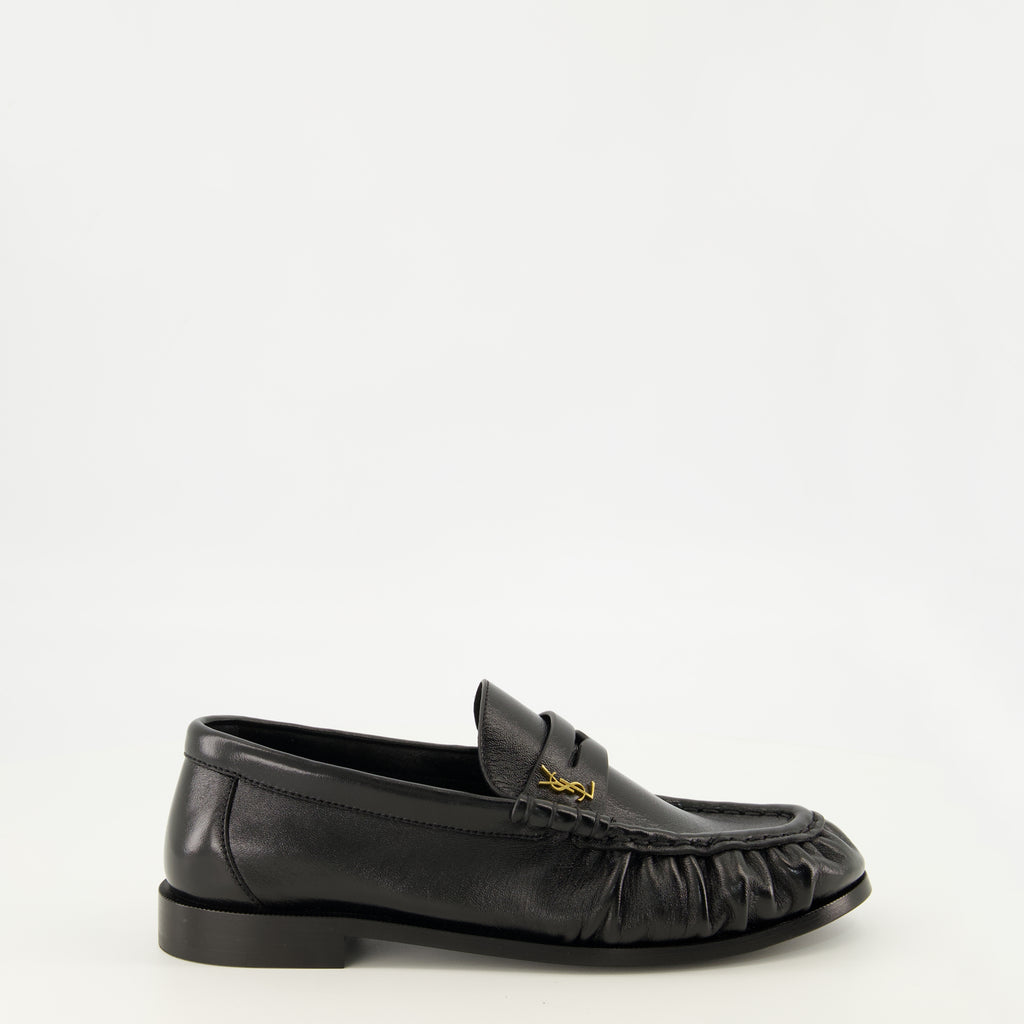 Mocassins Mocassini Loafer Soft in Pelle Nera Saint Laurent Noir Femme