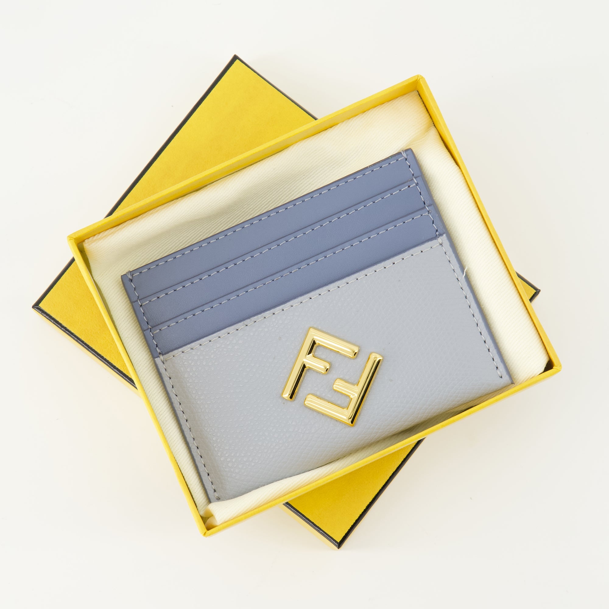 Small leather goods FF Diamonds Card Holder Fendi Blue Femme