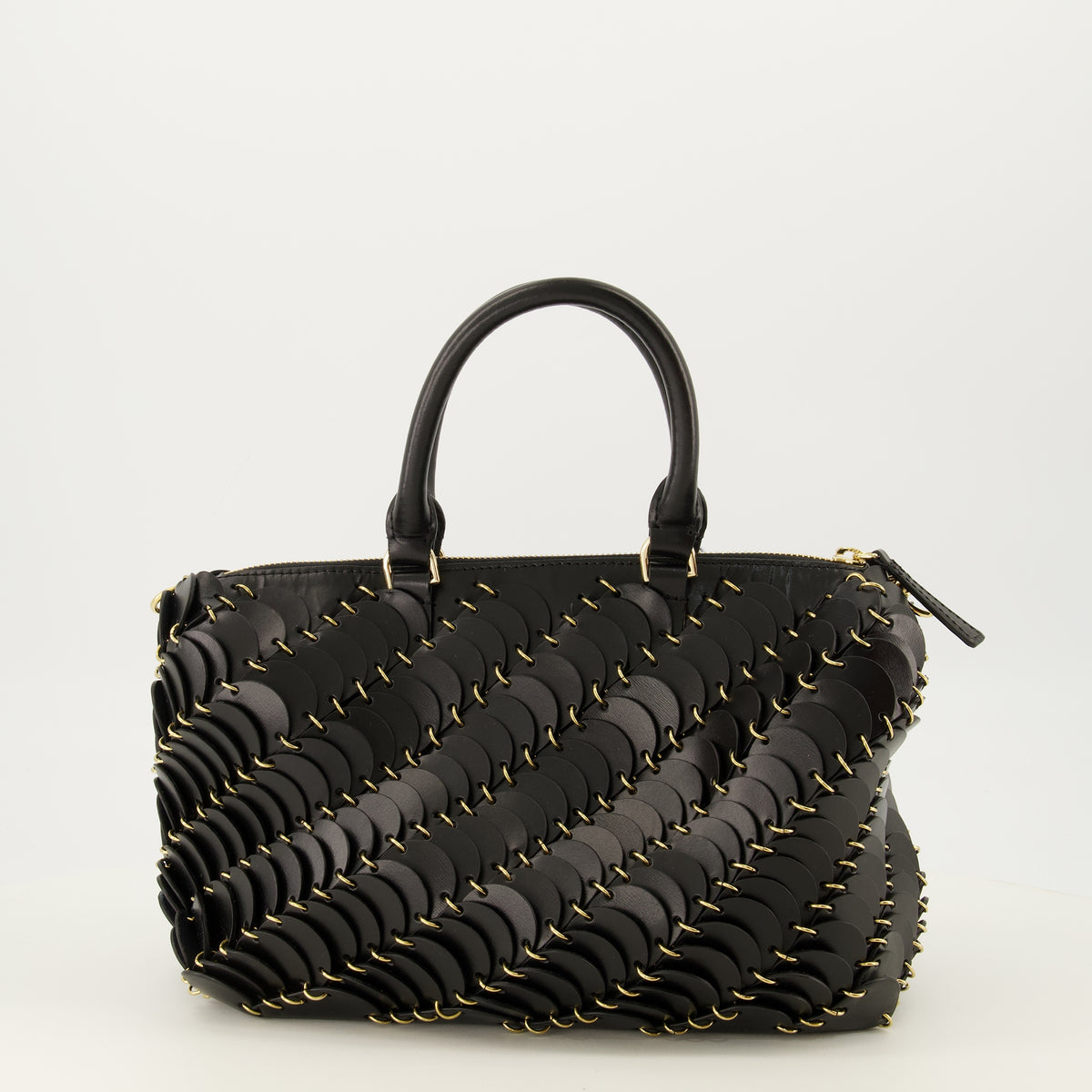 Sacs à main et épaule Black Leather Boston Bag Rabanne Noir Femme