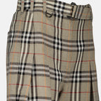 Pantalones Pantalones Check Burberry Beige Mujeres
