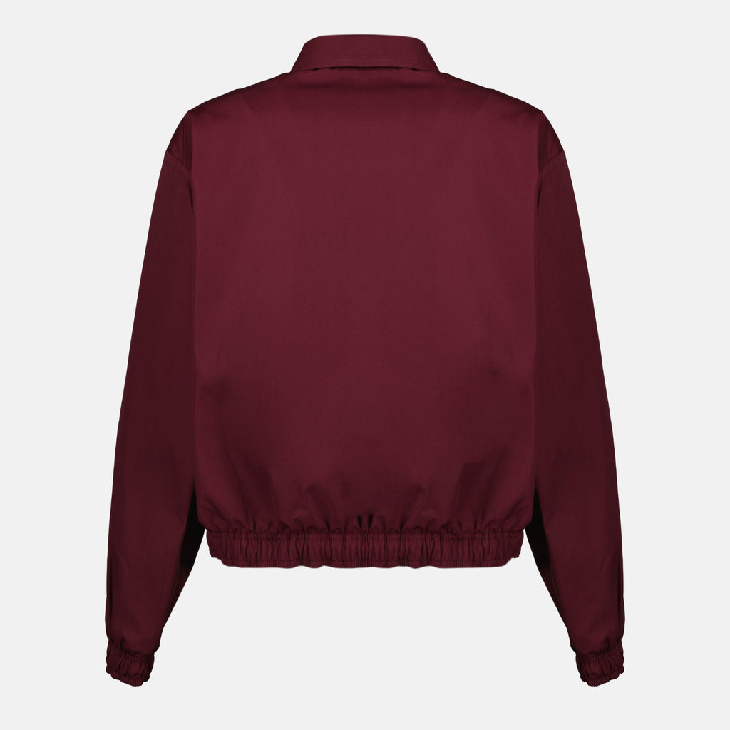 Image of the item Burgundy gabardine jacket from the brand Prada for Women - Spring-Summer 2026 - Back View