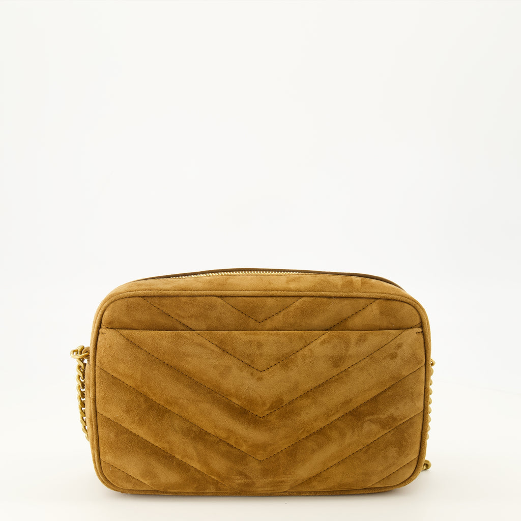 Sacs bandoulière Loulou Camera Bag in Brown Suede Saint Laurent Marron Homme