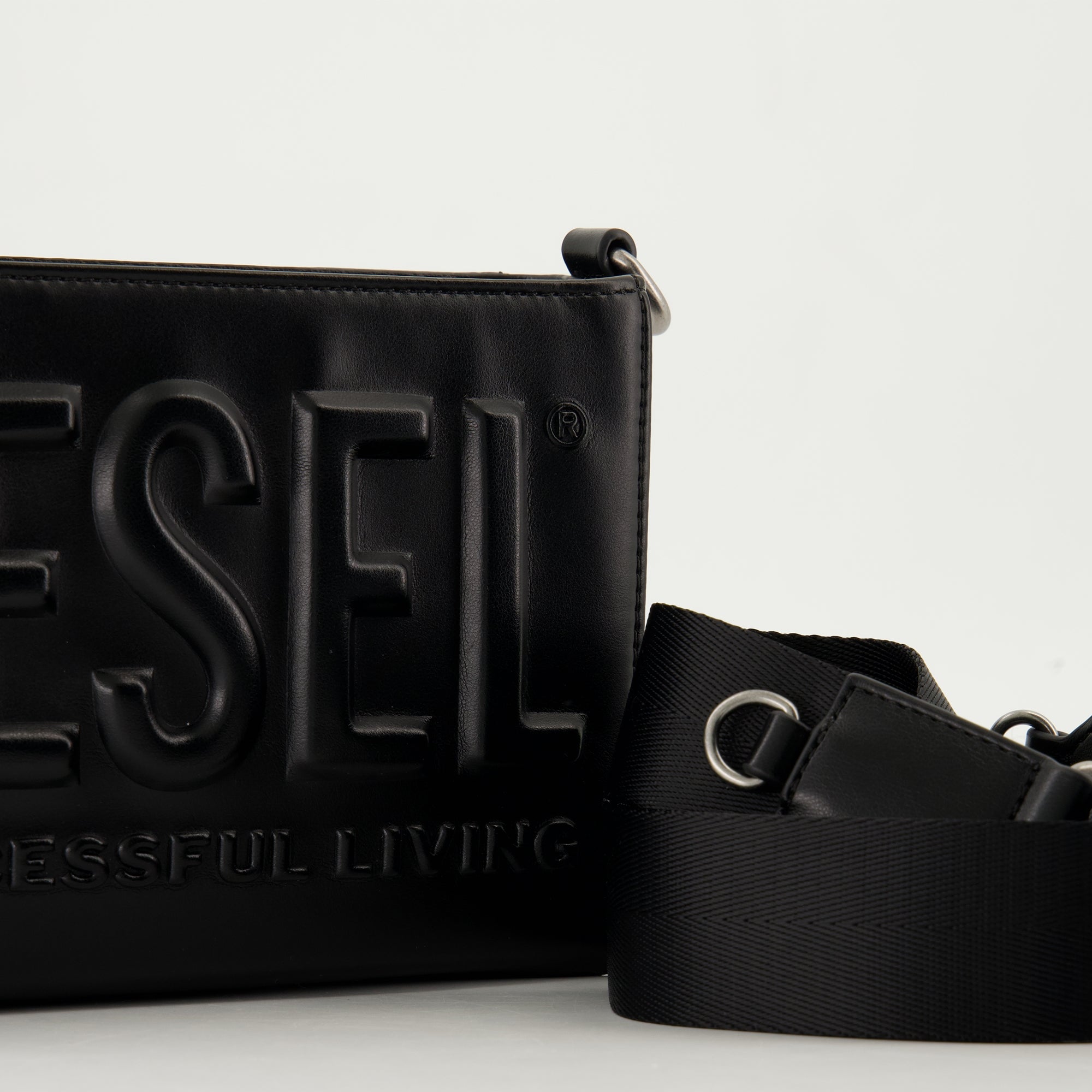 Bolsos bandolera Sac camera 3D Diesel Negro Unisexo