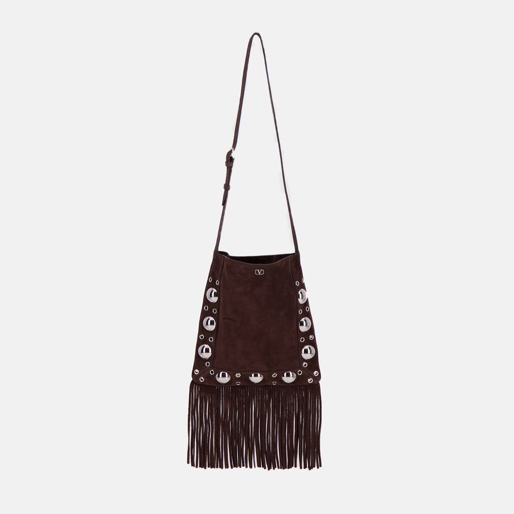 Sacs bandoulière Sac Nellcôte à franges Valentino Garavani Marron Femme