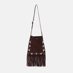Sacs bandoulière Sac Nellcôte à franges Valentino Garavani Marron Femme