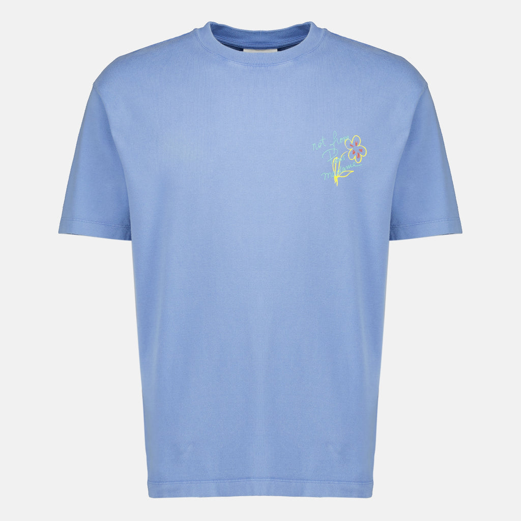 T-shirts Slogan Sketch Blue T-shirt Drole De Monsieur Bleu Homme