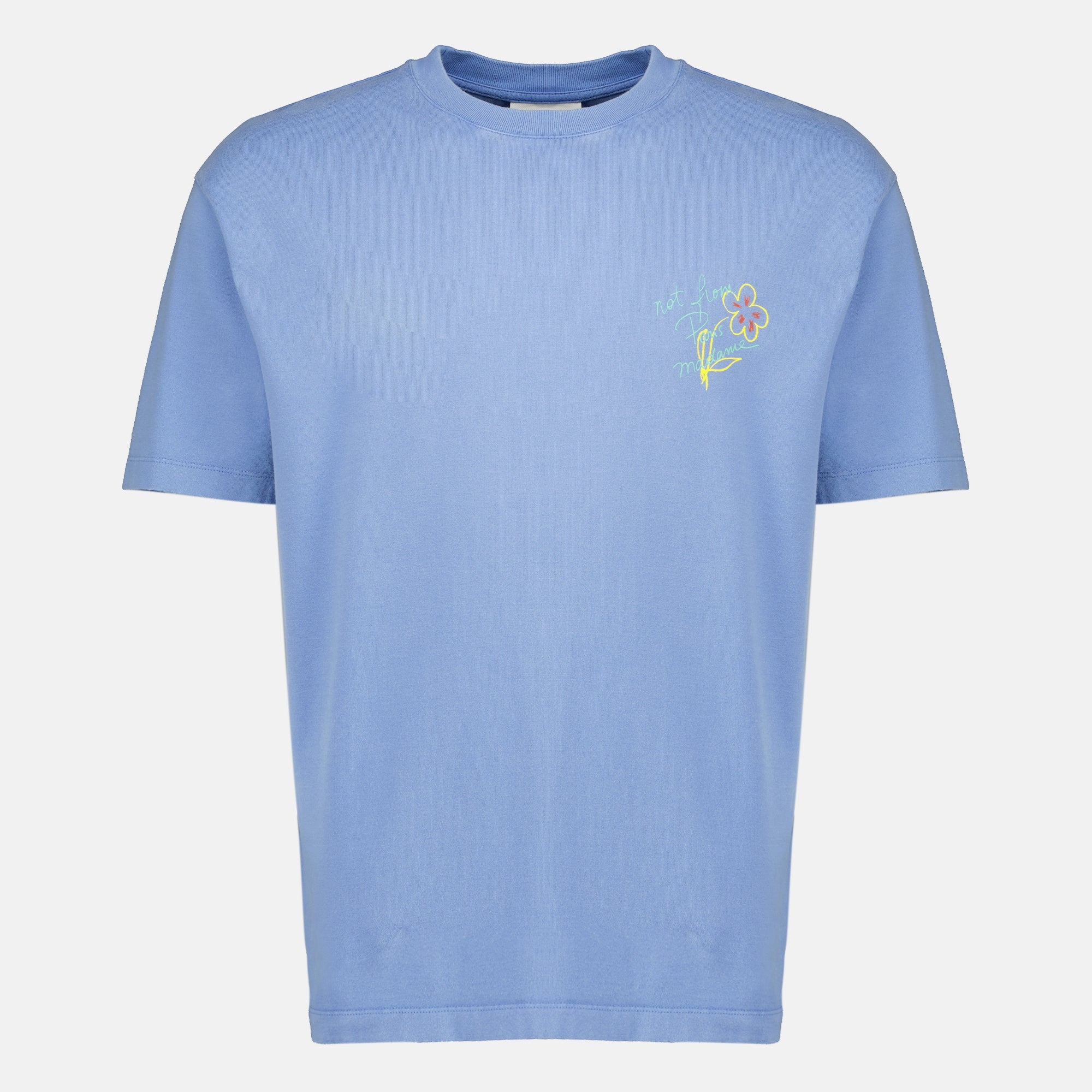 T-shirts Slogan Sketch Blue T-shirt Drole De Monsieur Bleu Homme