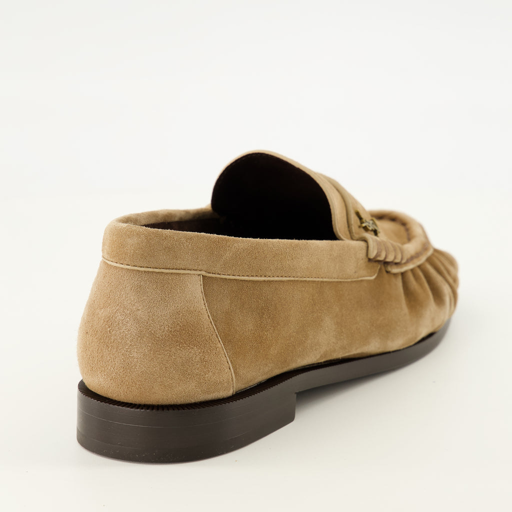 Mocassins Mocassins Loafer em Suede Bege Saint Laurent Beige Femme