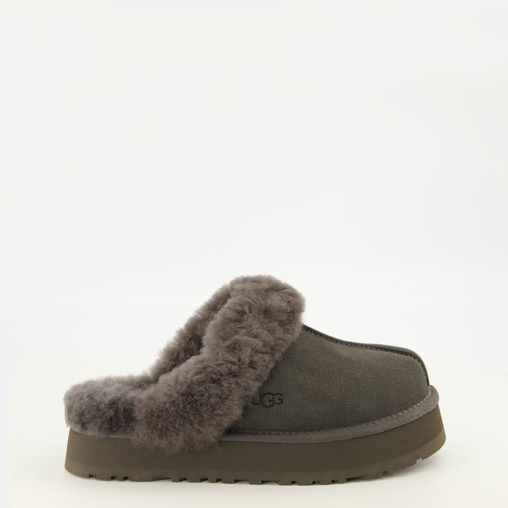 Chaussures ouvertes Mules Disquette grise Ugg Gris Femme