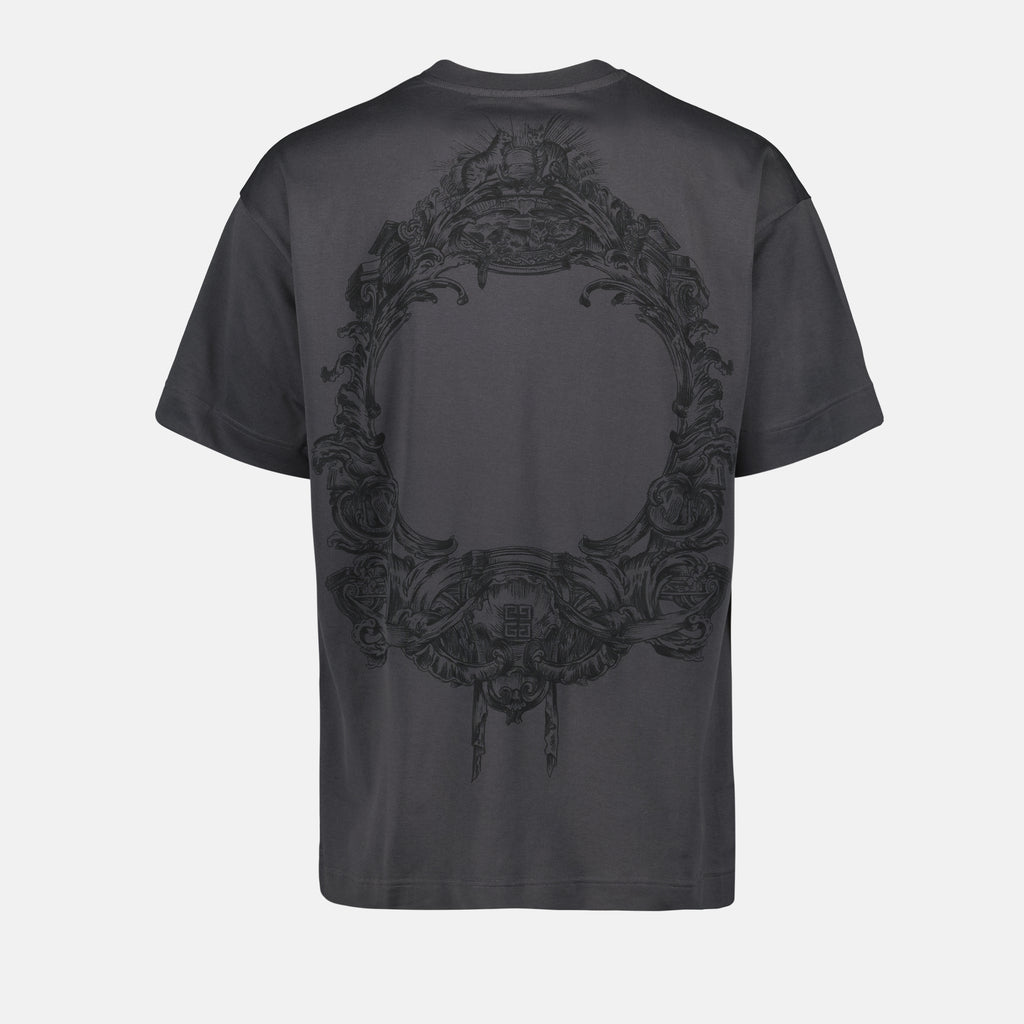 Camisetas T-shirt Impresso Barroco Givenchy Cinza Homme