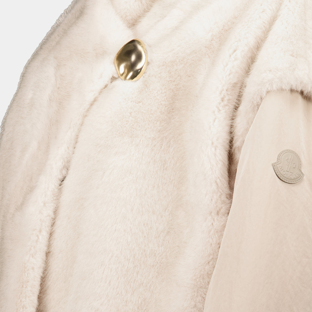 Vestes Giacca Teddy Down Chardonneret Reversibile 2-in-1 Moncler Beige Femme