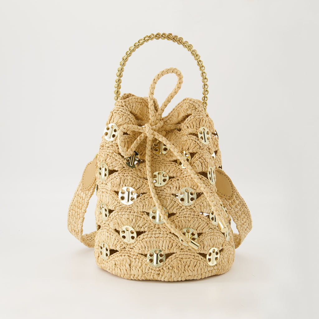 Beuteltaschen Raffia Bucket Bag Rabanne Beige Femme