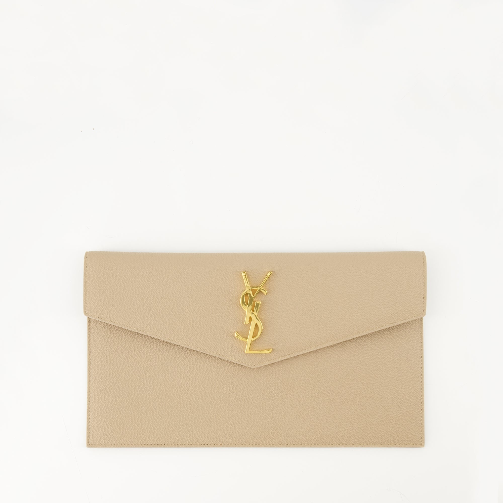 Pochettes Clutch Uptown Saint Laurent Beige Femme