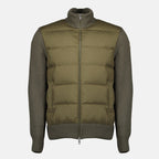 Imagem do Cardigan Zipped de Lã Kaki da marca Moncler para Homem - Temporada Outono-Inverno 2025 - Vista Frontal