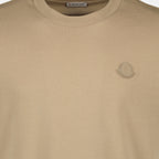 T-shirts T-Shirt de Logo em Couro Moncler Beige Homme