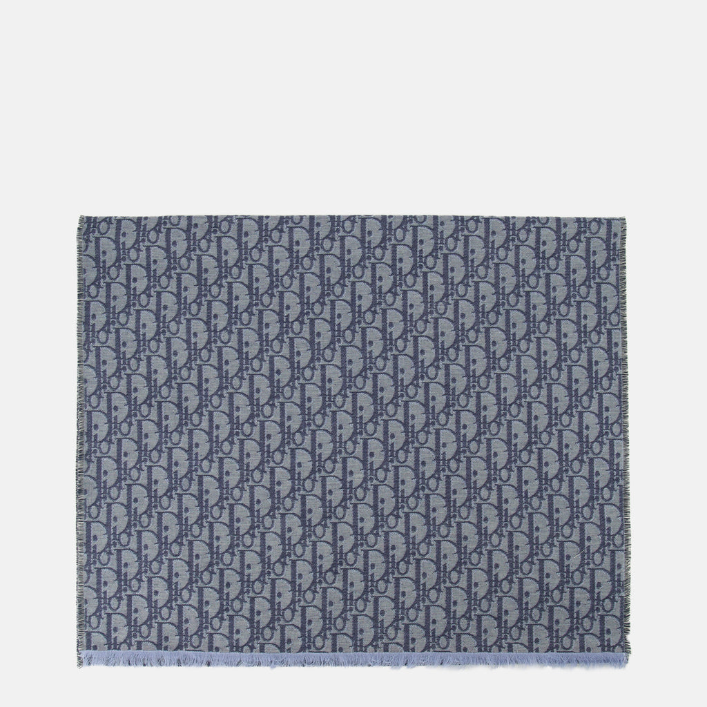 Imagem do cachecol Dior Oblique azul da marca Dior para Homem - Temporada Primavera-Verão 2026 - Vista Frontal