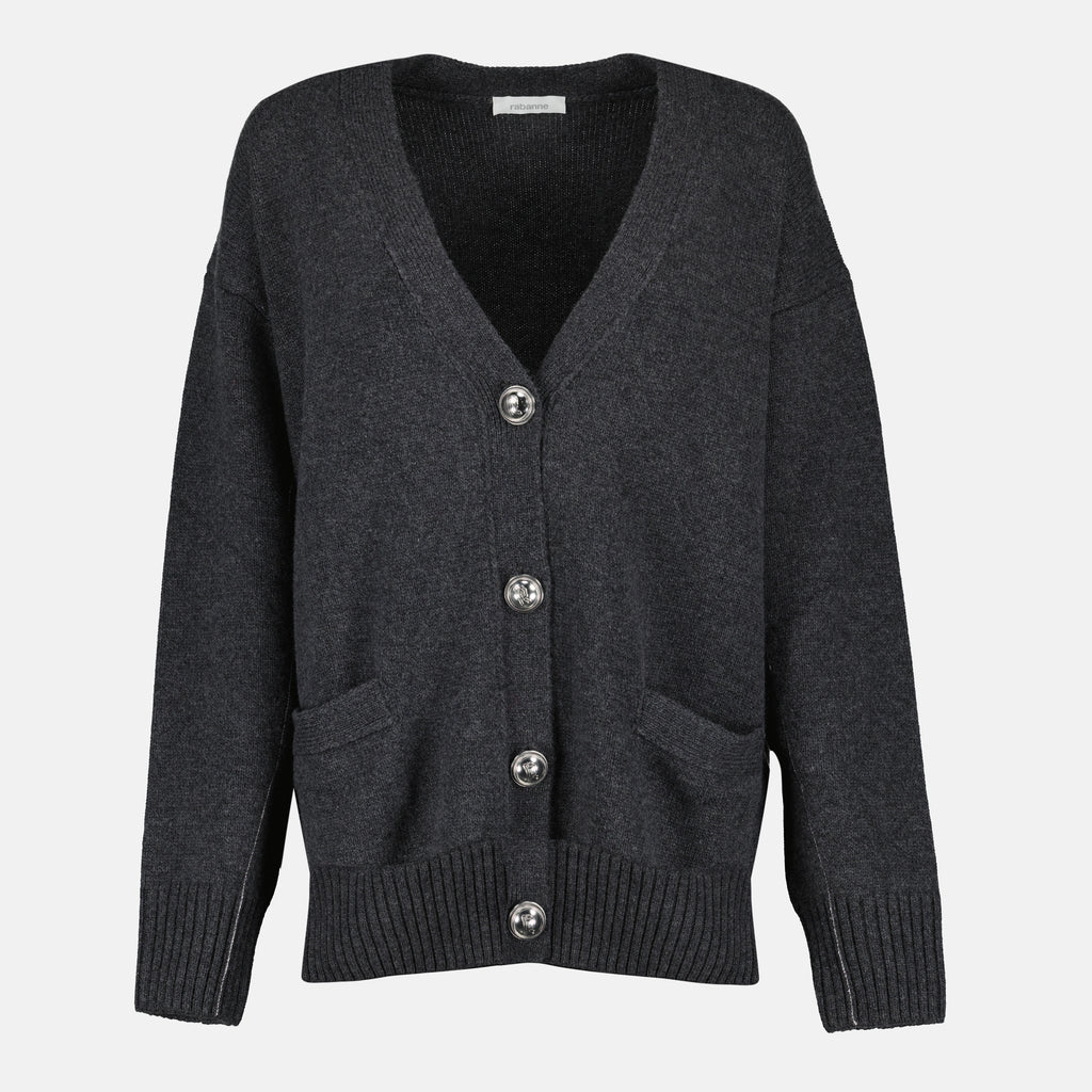 Image de l'article Cardigan en laine de la marque Rabanne pour Femme - Saison Automne-Hiver 2025 - Vue de Face