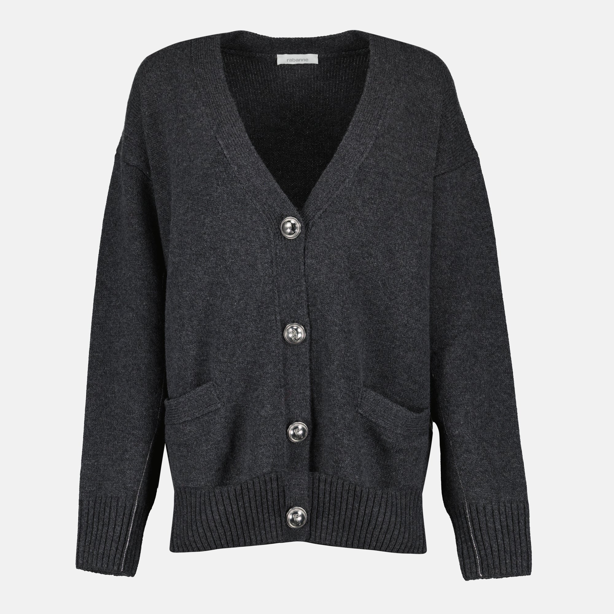 Image de l'article Cardigan en laine de la marque Rabanne pour Femme - Saison Automne-Hiver 2025 - Vue de Face