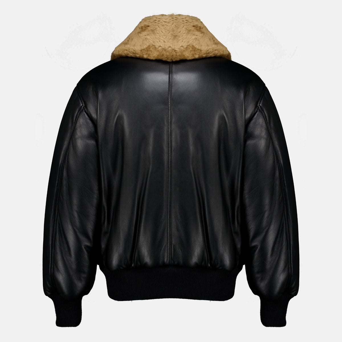 Manteaux Blouson noir rembourré en cuir Ami PARIS Noir Unisexe