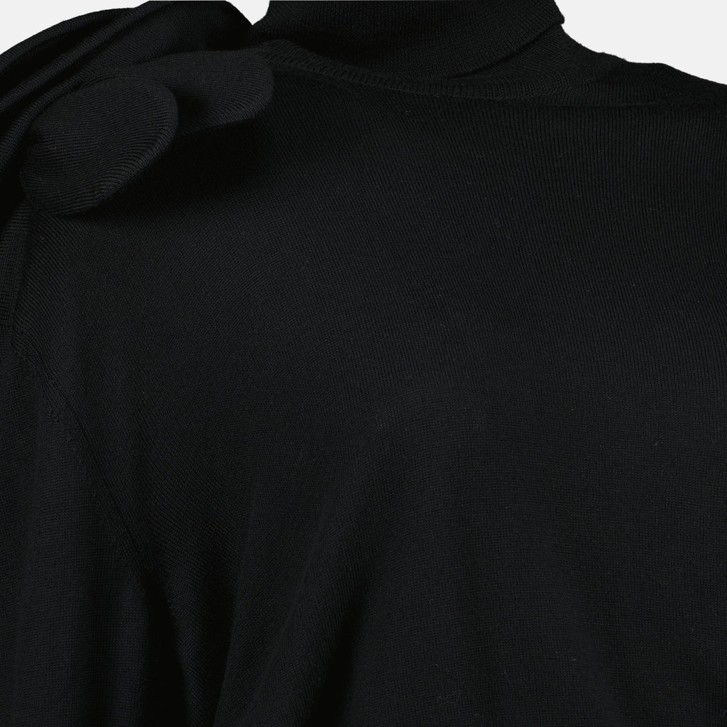 Image of the black turtleneck sweater from the brand Moschino for Women - Autumn-Winter 2025 - Detailed View_1