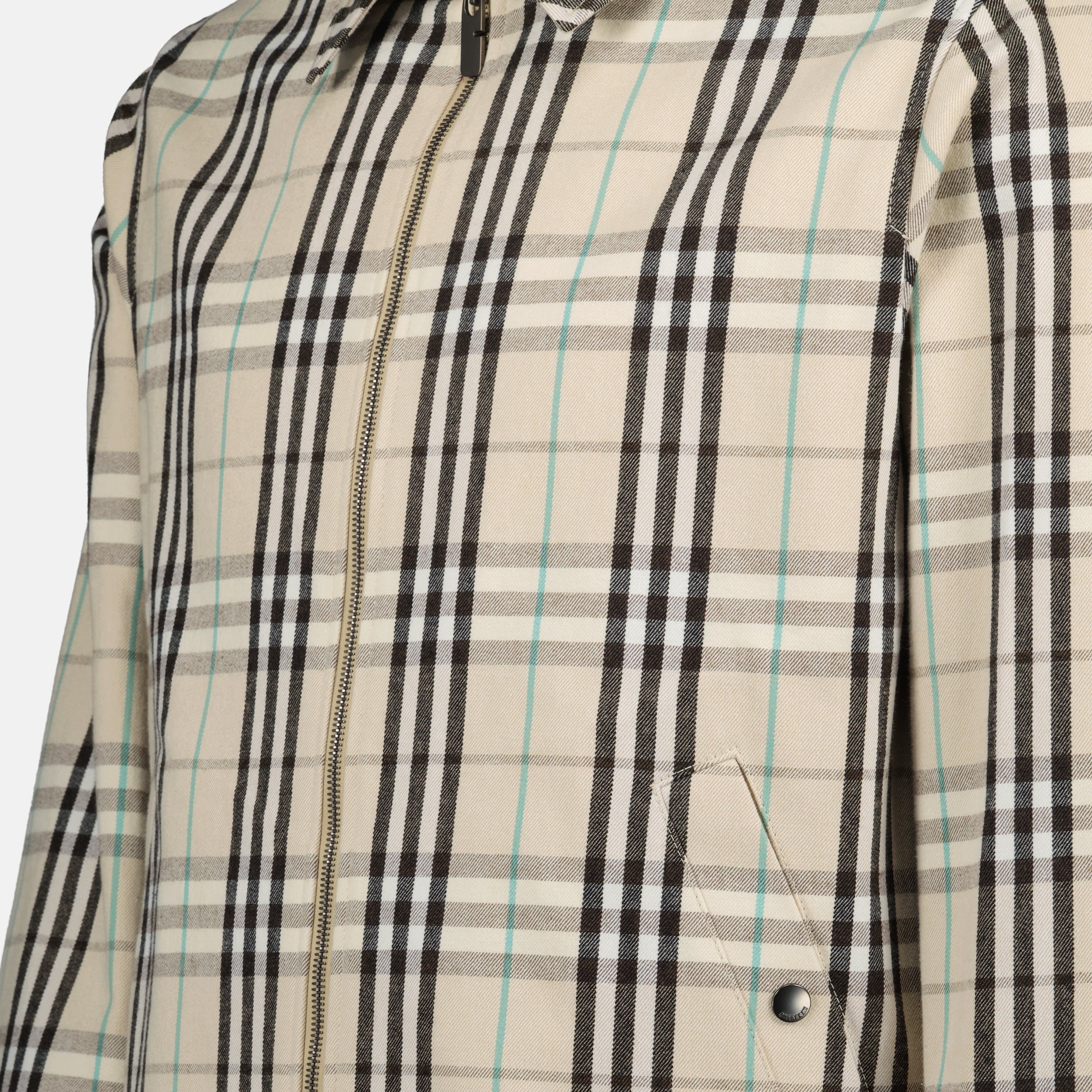 Vestes Veste Harrington à carreaux Burberry Beige Homme