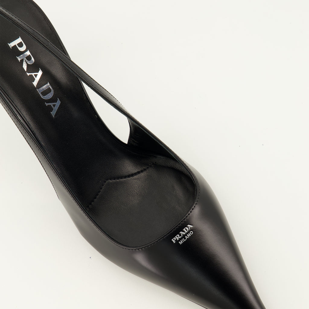 Escarpins Schwarze Lackleder-Pumps Prada Noir Femme