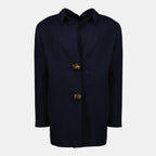 Manteaux Manteau Shetland bijou Prada Bleu foncé Femme