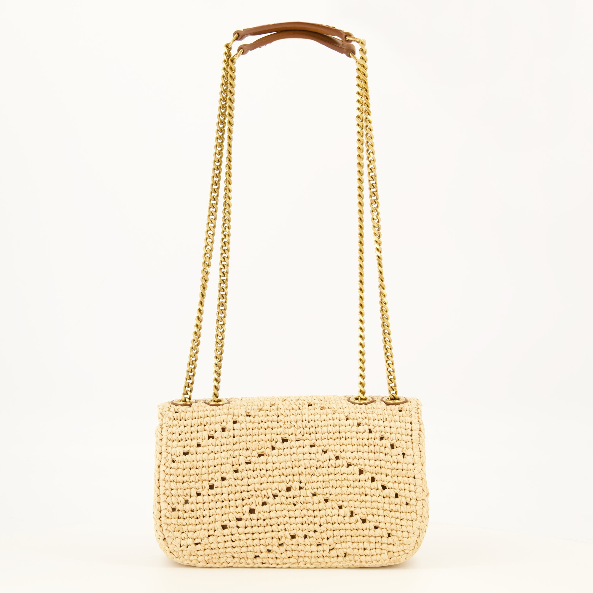 Sacs bandoulière Sac Loulou mini en raphia veige Saint Laurent Beige Femme