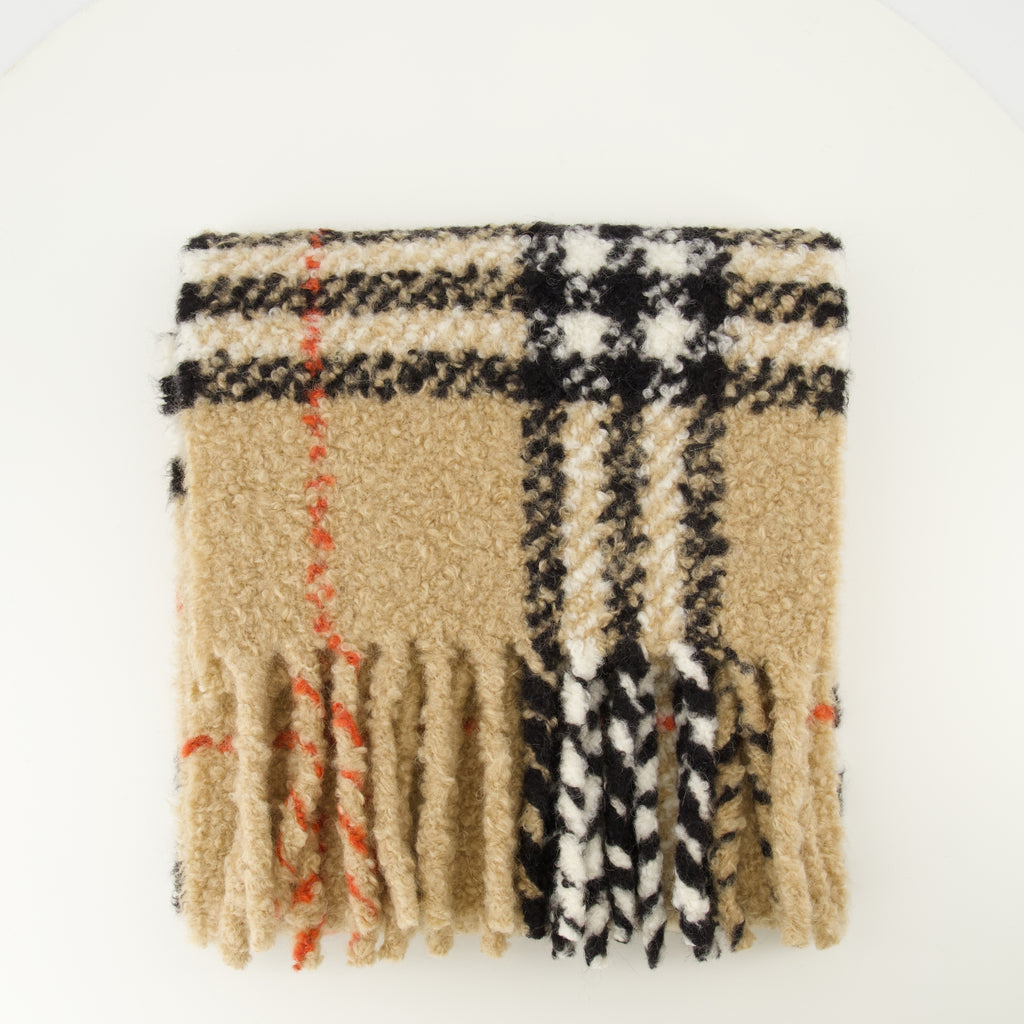 Image de l'article Écharpe à carreaux en alpaga de la marque Burberry pour Unisex - Saison Printemps-Été 2026 - Vue de Dos