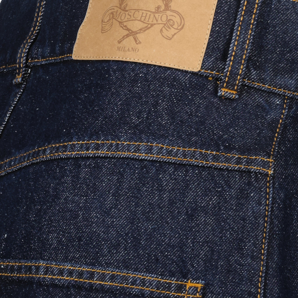 Calças Jeans de Denim Moschino Azul escuro Femme