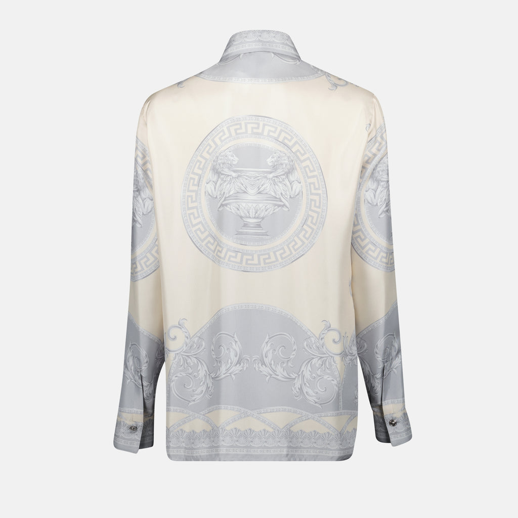 Camisas Camisa de Seda Barocco Versace Cinza Femme