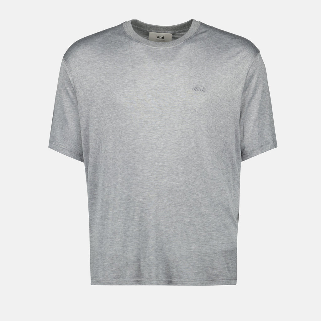 Immagine della T-shirt ricamata del marchio Ami PARIS per Unisex - Stagione Autunno-Inverno 2025 - Vista Frontale