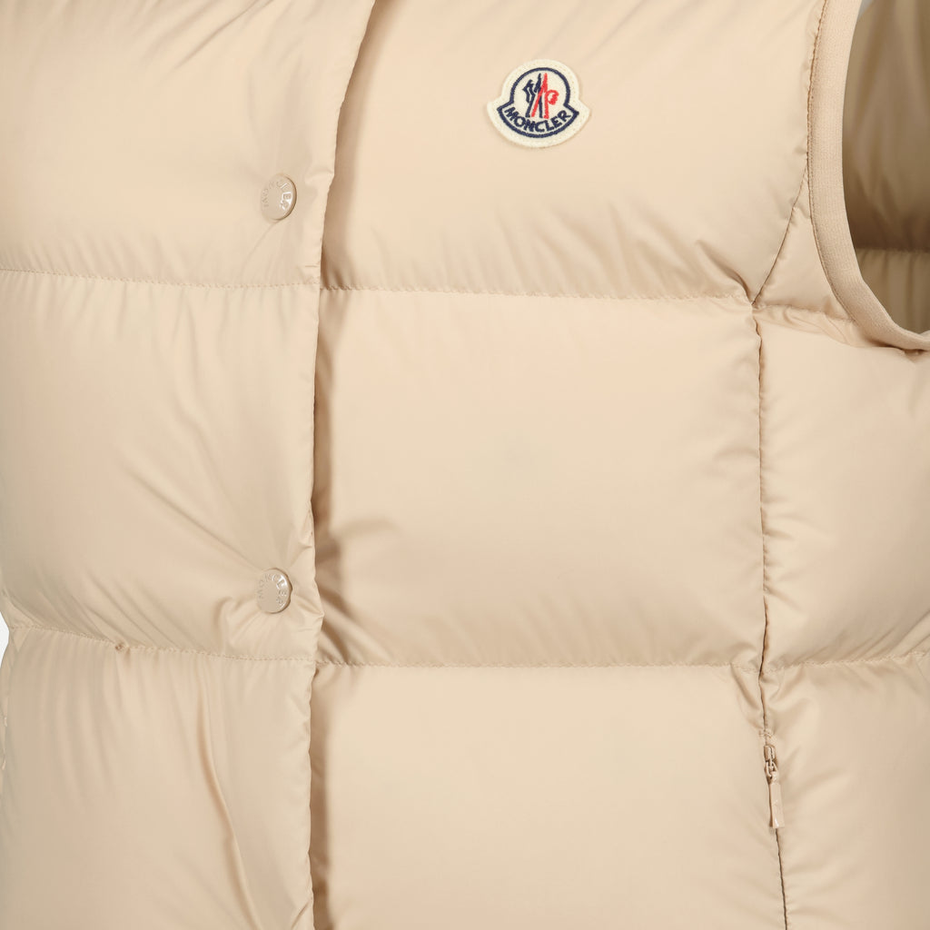 Vestes Doudoune sans manches Badia Moncler Beige Femme