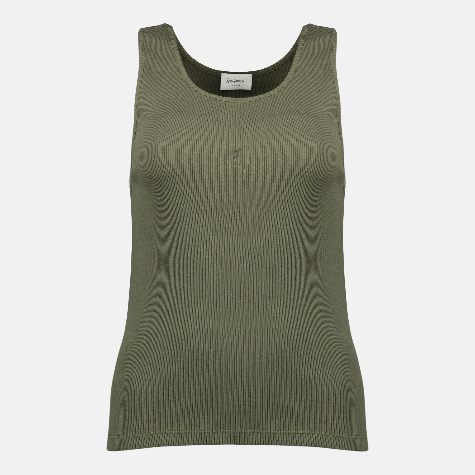 Image de l'article Débardeur Cassandre kaki de la marque Saint Laurent pour Femme - Saison Printemps-Été 2026 - Vue de Face