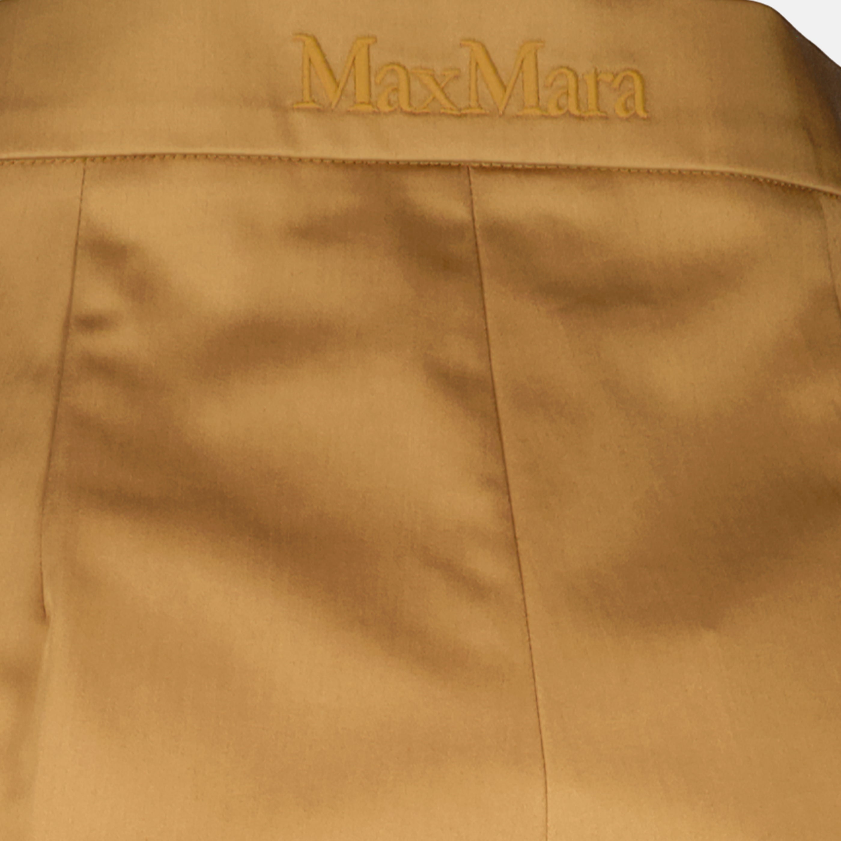 Bild des braunen Satin-Couponshorts aus Baumwolle der Marke Max Mara für Frauen - Frühjahr-Sommer 2026 - Detaillierte Ansicht_2