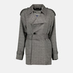 コート ウールとシルクのトレンチコート Burberry グレー Femme