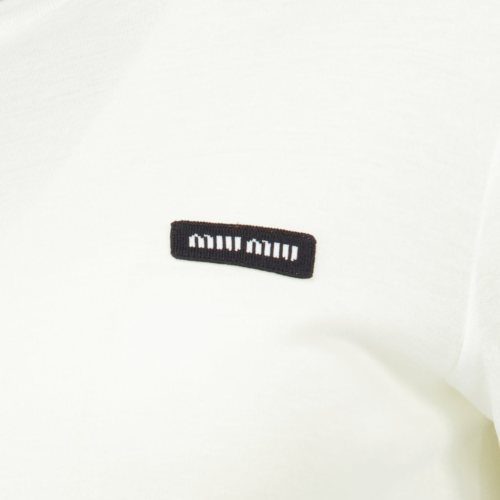 T-shirts T-shirt in Jersey Cotele Bianca Miu Miu Blanc Femme