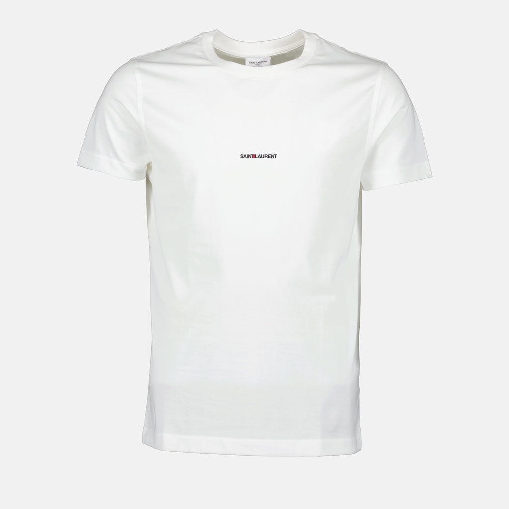 T-shirts T-shirt blanc à logo Saint Laurent Blanc Homme