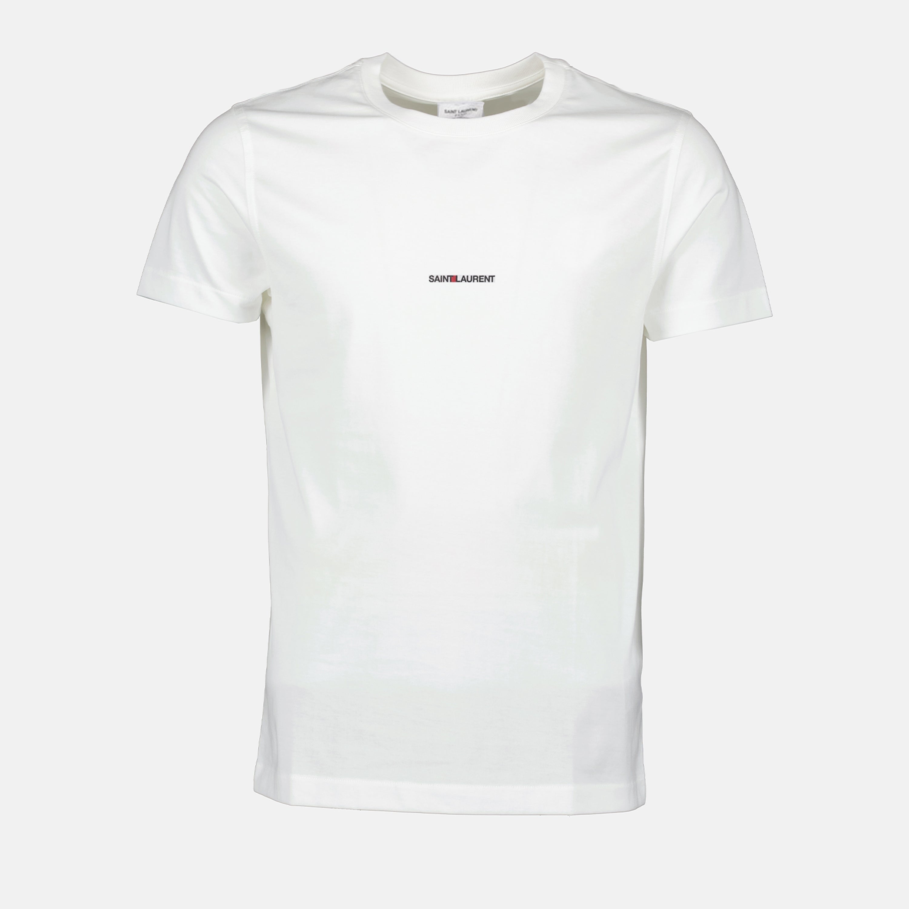 T-shirts T-shirt blanc à logo Saint Laurent Blanc Homme