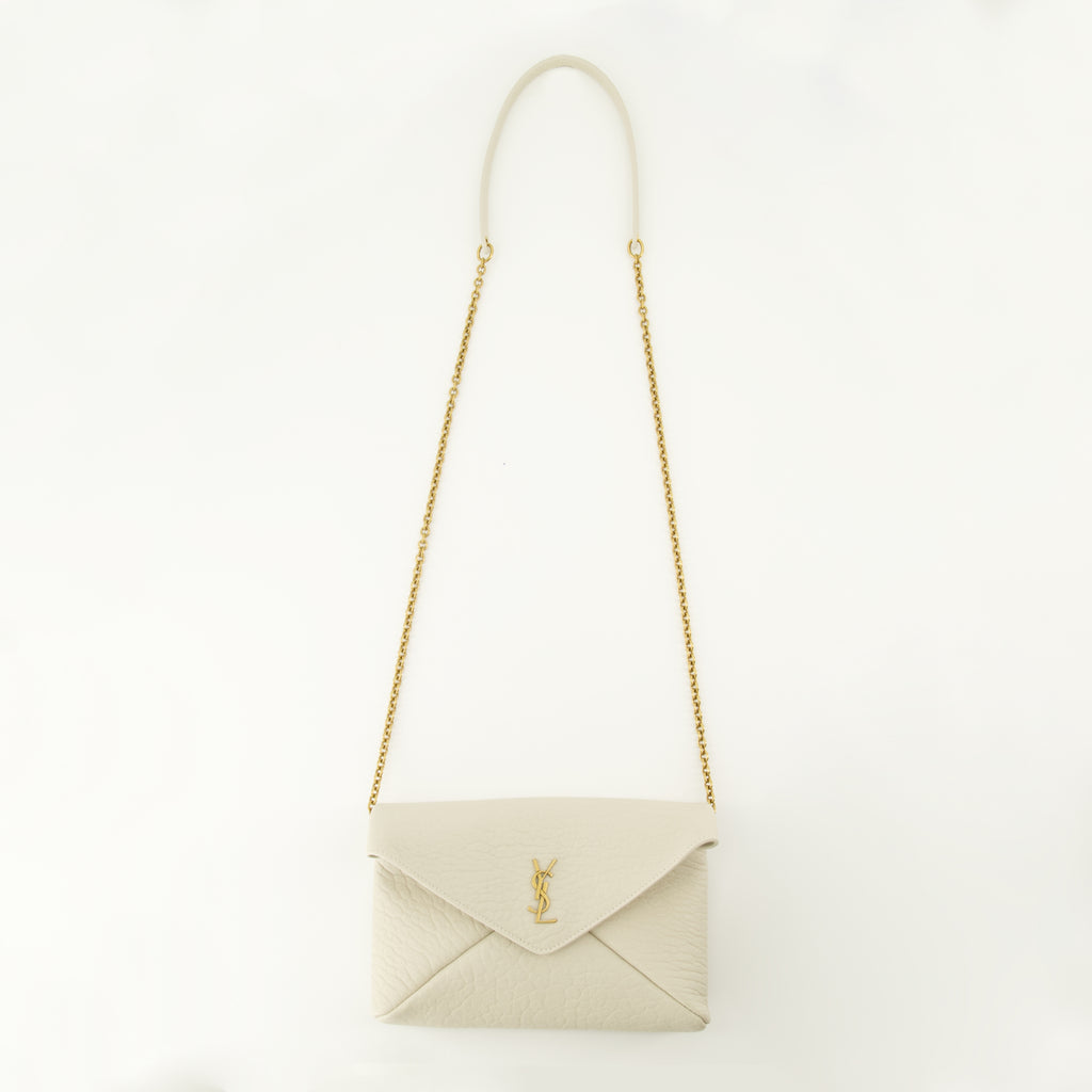 Sacs bandoulière Cassandre Chain Pouch Saint Laurent Beige Femme