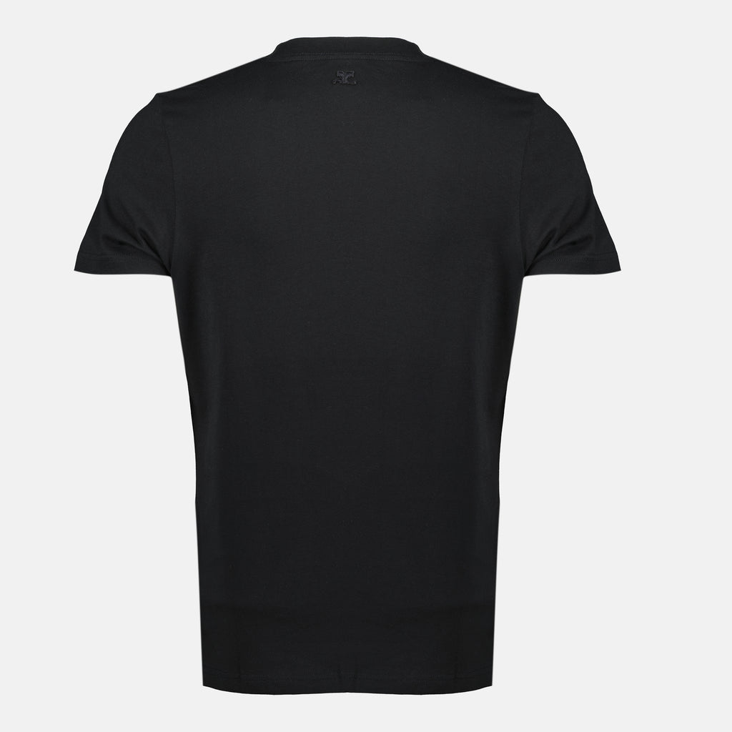 Imagen de la camiseta negra de algodón de la marca Courrèges para Hombre - Temporada Primavera-Verano 2026 - Vista Trasera