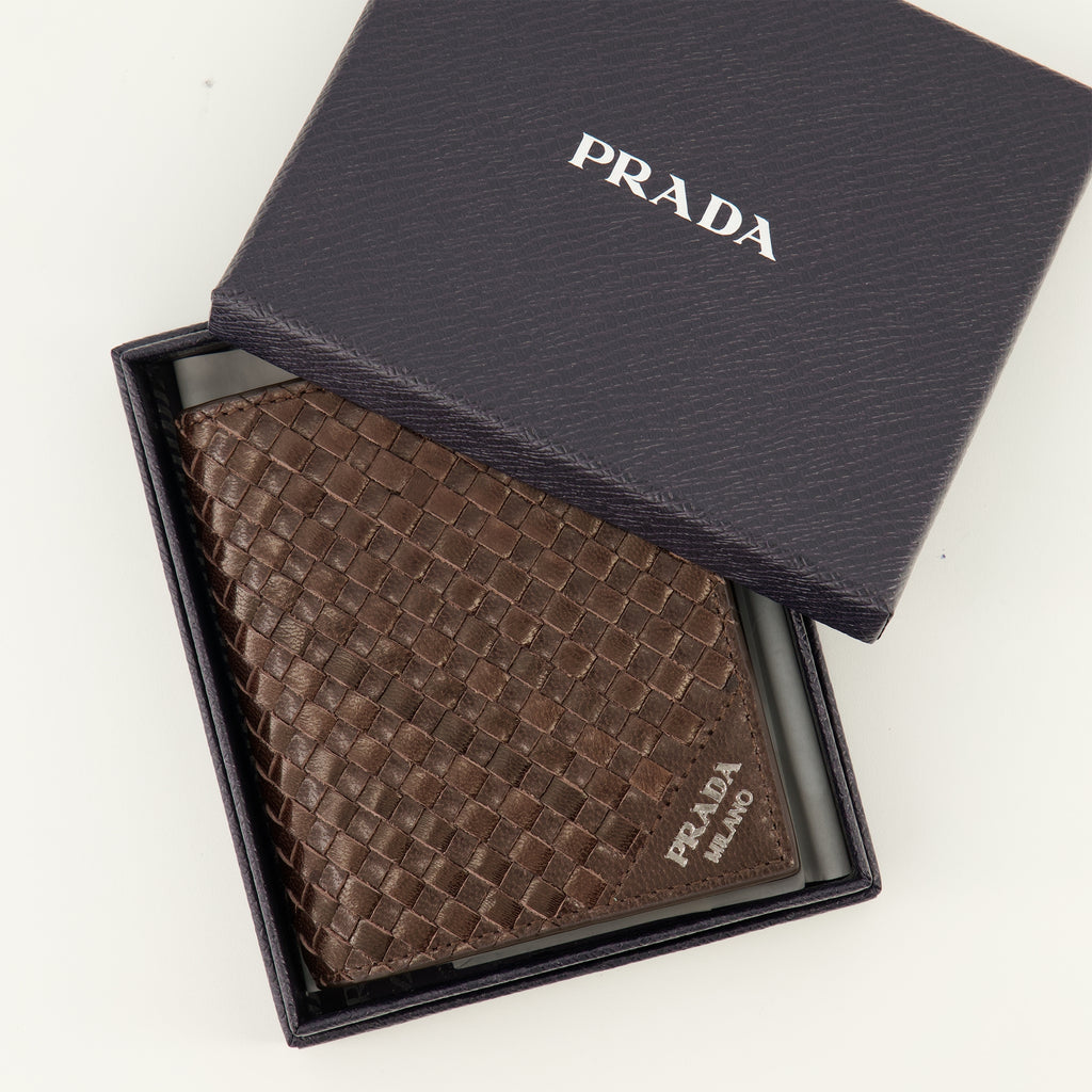 Petite maroquinerie Carteras de Cuero Marrón Prada Marron Homme