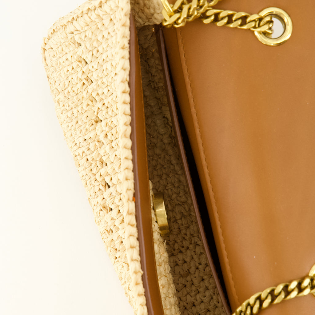 Sacs bandoulière Loulou Mini Bag em Ráfia Bege Saint Laurent Beige Femme