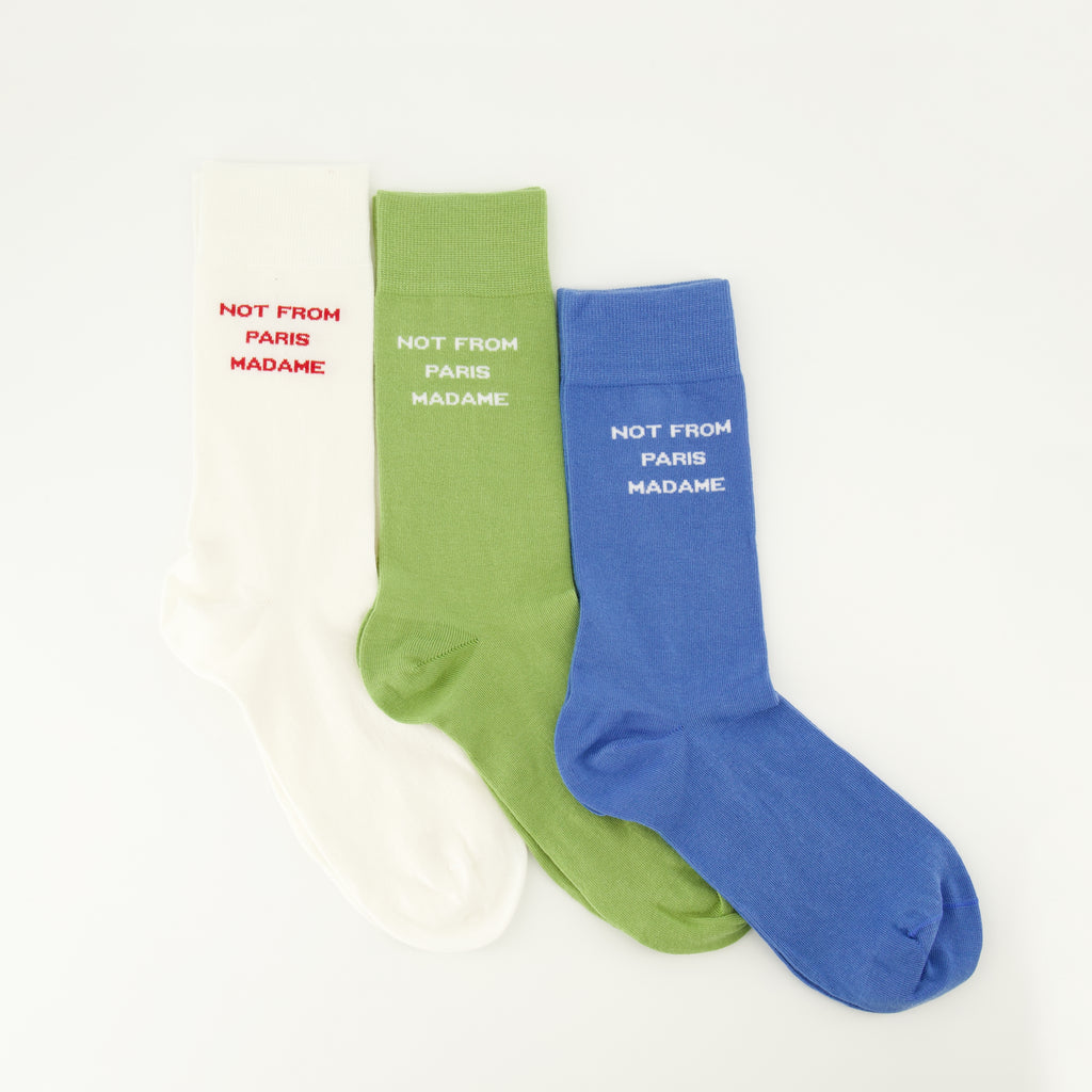 Bild des Artikels Pack von 3 Baumwollsocken mit Slogan von Drole De Monsieur für Herren - Frühling-Sommer 2026 - Vorderansicht