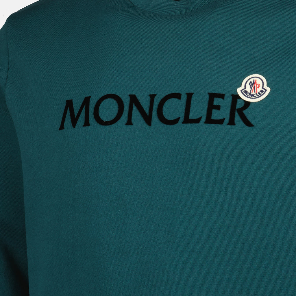 Felpe Felpa con Logo Moncler Verde Uomini